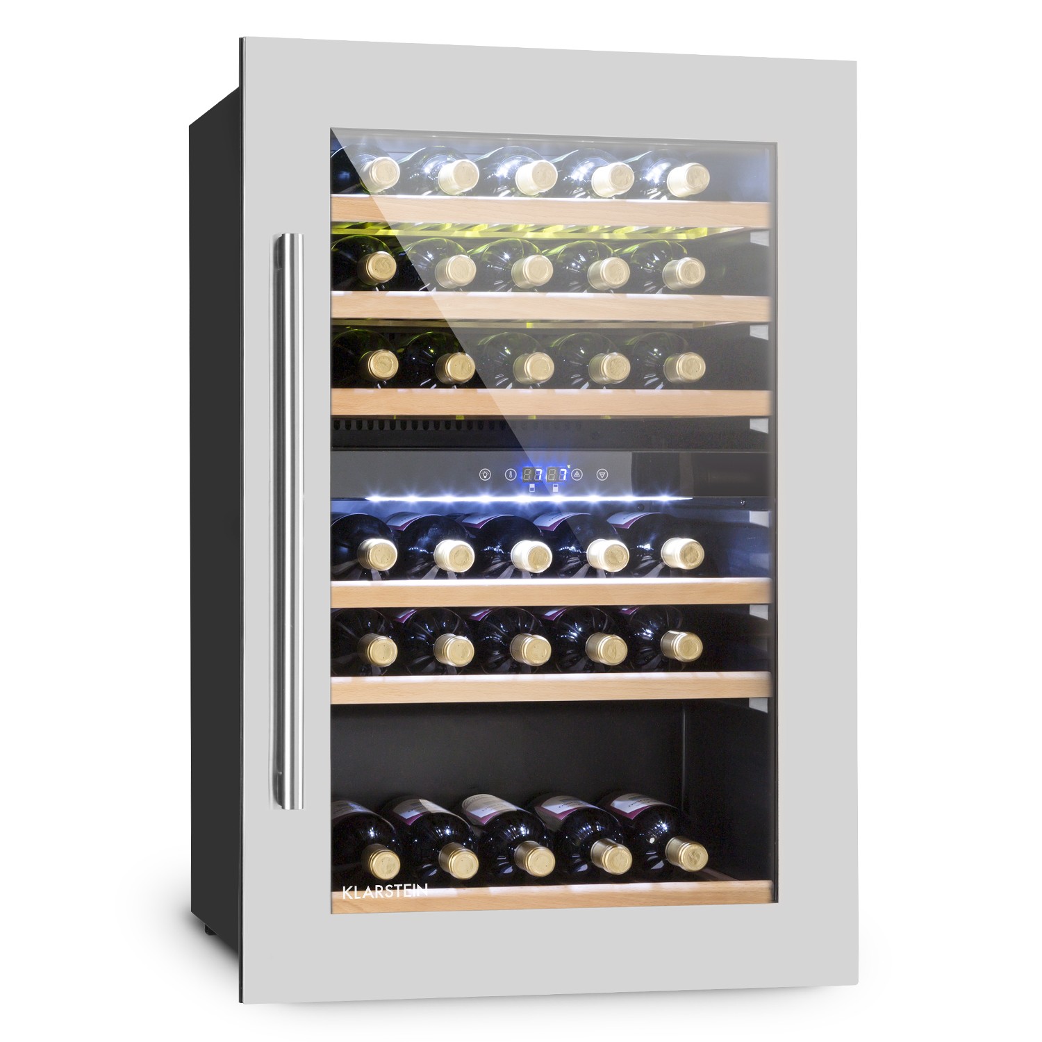 Weinkühlschrank Einbau Getränkekühlschrank 128 L 2 Zonen 41 Flaschen Touch LED