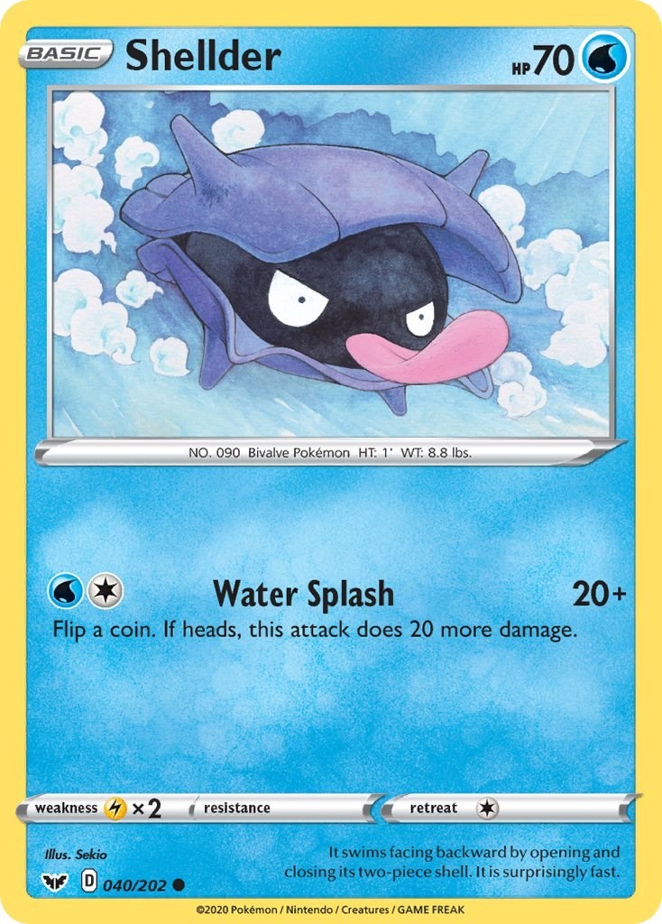 Shellder SWSH01 040/202 Pokémon SWSH01: Sword & Shield Base Set Common EN NM