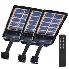 3PC Commercial 10000000LM Outdoor Dusk to Dawn Solar Street Light Road Area Lamp