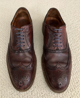 Vero Cuoio Mens Dress Shoes wing tip oxford lace up Oxblood Size