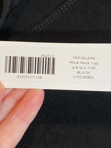 NWT Traveler's Chico Sz 3 Black Mock Turtleneck Tunic Top 3/4 Sleeves Pullover - Picture 9 of 16