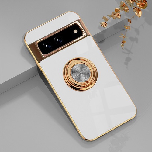 For Google Pixel 8 7 Pro 7A Luxury Plating Ring Stand Shockproof Magnetic Case - Picture 13 of 18