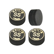 4Pcs 14mm Pool Cue Tips Super Soft Laminated Glue-on Billiard Stick Tips, Black