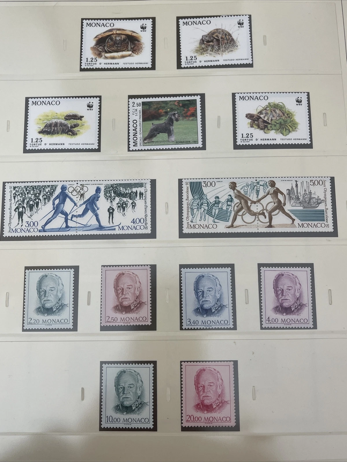 Timbres Monaco Neuf Lindner No.186 1991 Page 161