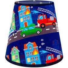 Wogati Lampenschirm/Tischleuchte /Feuerwehr /Auto/ Kinderzimmer / Stoff E14/E27