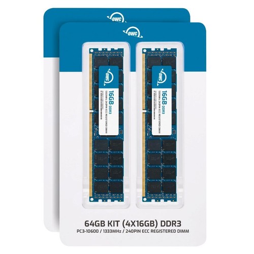 OWC 64GB (4x16GB) DDR3 1333MHz 2Rx4 ECC Registered RDIMM 240pin Memory RAM - Picture 3 of 8