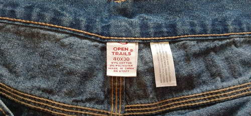 OPEN TRAILS 2 Pair Jeans Men's 40x30 Blue Painter Carpenter Pants - Picture 7 of 7