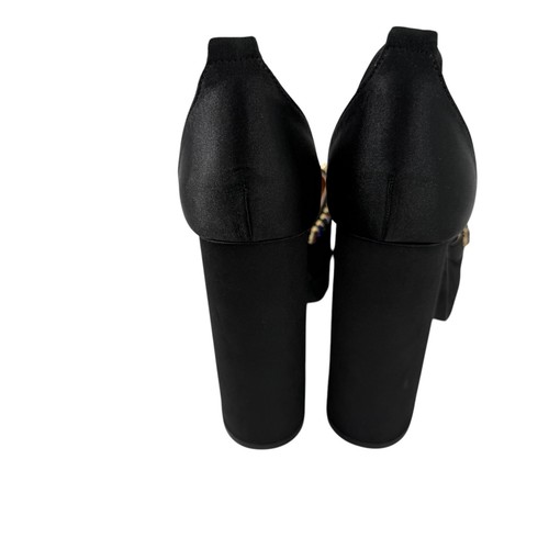 Moda Nova Aloyse platform tacco grosso gioiello arcobaleno taglia 8,5 raso nero - Foto 8 di 11