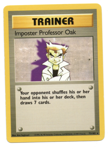 Imposter Professor Oak - Pokemon Card - 73/102 - Rare Non Holo - Base Set - 1999 - Picture 1 of 2
