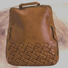 Marta Ponti 100% Genuine Leather Backpack Purse Bag Laptop Sleeve 15" Portugal