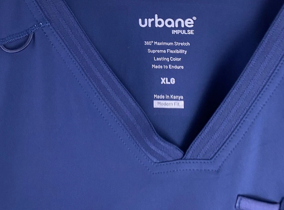 Urbane Performance Scrub Top Men’s Size Extra Large Quick Cool Breathable Blue - Image 3 of 4