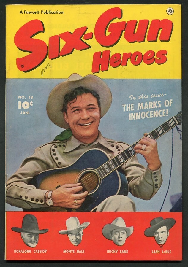 1953 #18 SIX-GUN HEROES WESTERN COMIC BOOK--FAWCETT FINE--(minus) HOPALONG,HALE