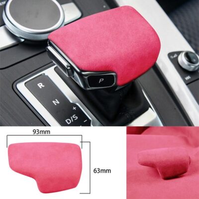 Pink Alcantara Shifter Lever Trim Gear Shift Knob For Audi A4 A5 Q5 Q7 2016-2022