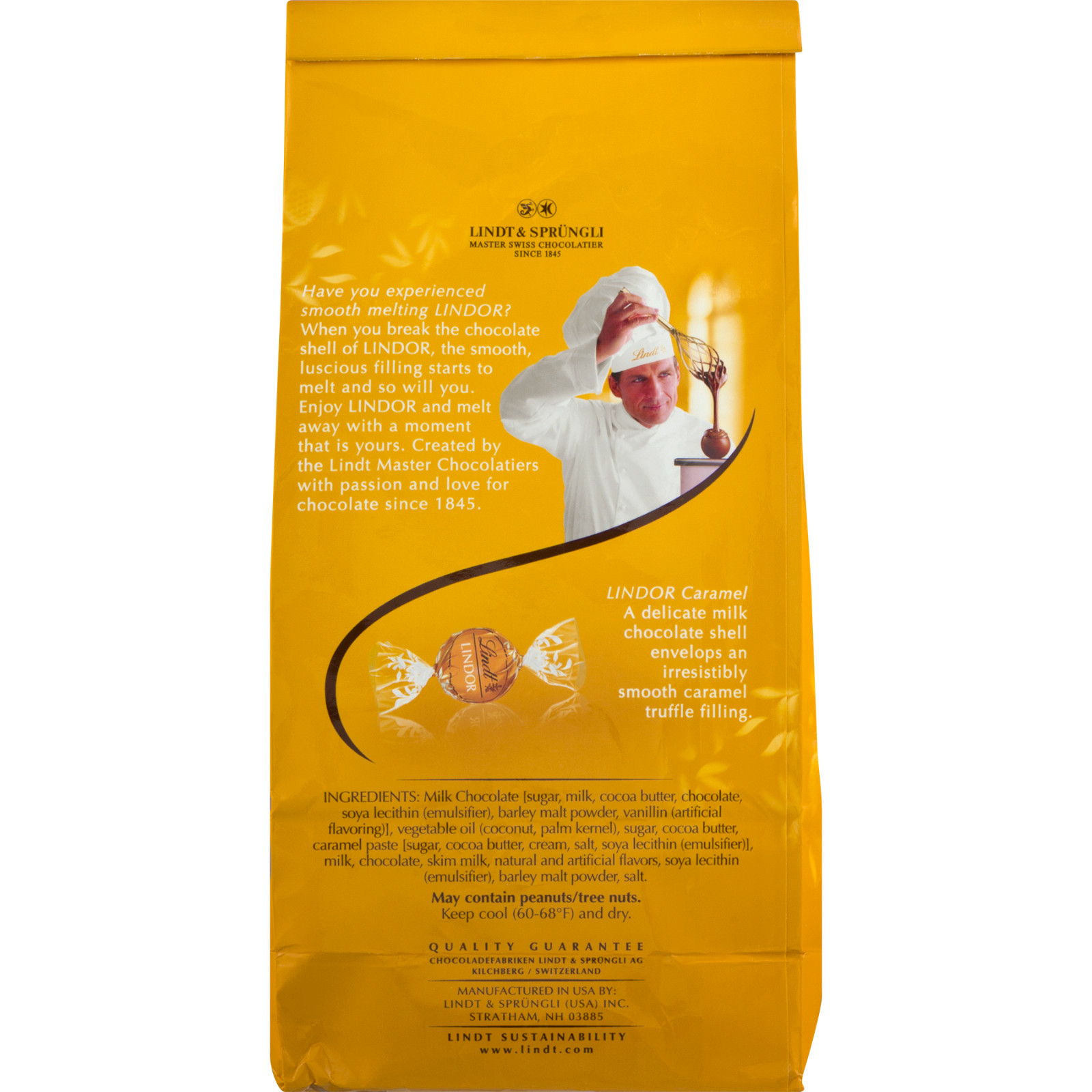 LINDT LINDOR CARAMEL CHCOLATE CANDY TRUFFLES 8.5oz BAG - PACK OF 3