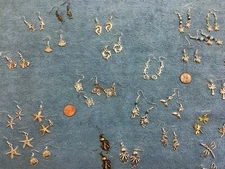 TROPICAL  EARRINGS fish palm octopus dolphin starfish seahorse turtle butterfly