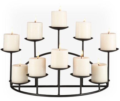 Pillar Candelabra 10 Candle Holder Free Standing Fireplace Stand