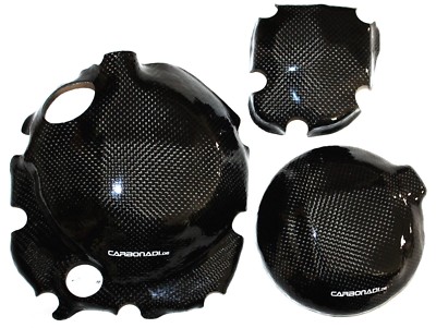 KAWASAKI Z750 04-06 3x CARBON KUPPLUNGSDECKEL LIMADECKEL MOTORDECKEL CARBONE