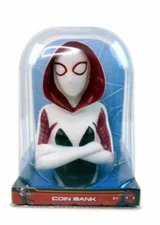 Marvel Spiderman Super Hero Coin Piggy Bank White Spider Woman Gwen Ghost