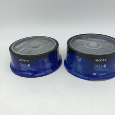 2 SONY DVD R 120 MIN 4.7GB 1-16X ACCUCORE 30 Pack 25 Pack