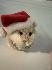 Ganz Lil' Hamsters Beige w Santa Hat 31/2" Plush  NEW  Great Stocking Stuffer