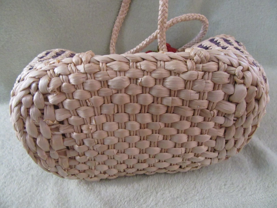 Hollister Natural/Ombre Azul Abierto Tejido Paja Bolso de Hombro BOLSO NUEVO CON ETIQUETAS Lindo Bolso de Mano!   Foto 4 de 4