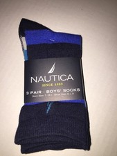 Brand New- Nautica 3 Pair Boys Socks Size 9c-1.5Y 