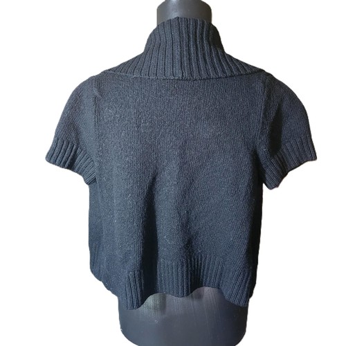 Club Monaco Womens Black Short Sleeve Button Up Merino Wool Cardigan Size M - Picture 3 of 5
