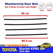 Weatherstrip Door Belt Fits Toyota Starlet KP60 3D 1978-84 Outer Inner Set 4 New