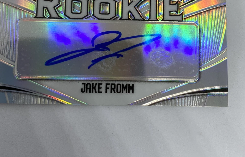 2020 Leaf Metal Silver Refractor Jake Fromm Auto Autograph #3/50 - Image 2 of 4