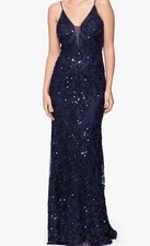 NWT Navy sequin prom formal dress Women Sz 6