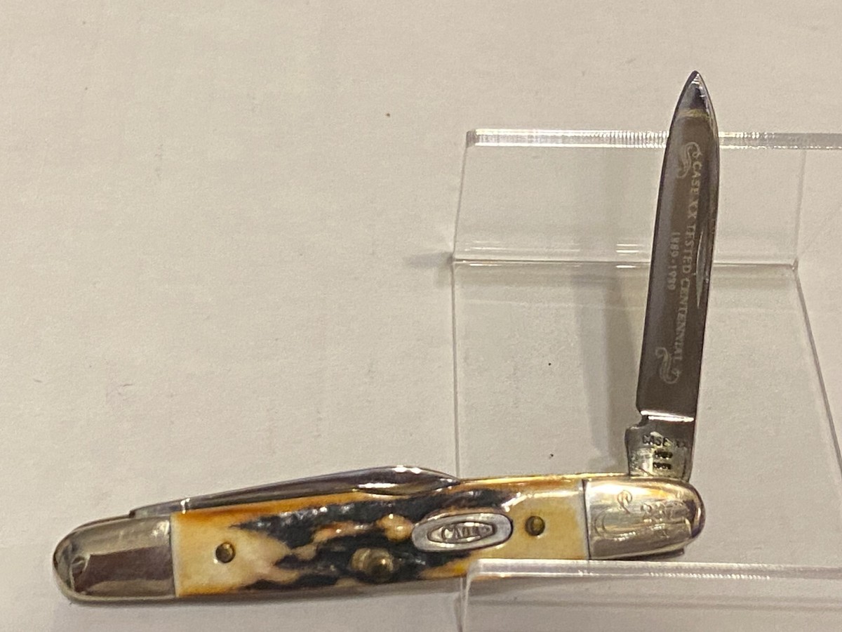 希少美品Vintage McMahon Titanium Flame 1989 CASE XX CENTENNIAL 1889-1989 MINT SET SAMBAR STAG EISENHOWER KNIFE