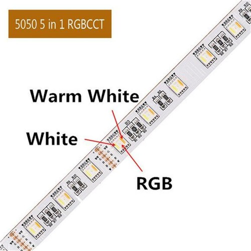 5m 5050 RGB LED Strip light RGBW RGB CCT White 5in1 4in1 chip 12V 24V tape lamp - Picture 22 of 27