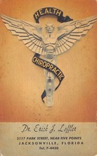 Símbolo de ángel quiropráctico FL 1940 FLORIDA Dr. Loffler en Jacksonville, Florida