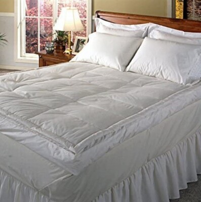 Queen 5'' Down Mattress Topper Duck Feather Bed Super Soft Pillow Top 100% Cotton
