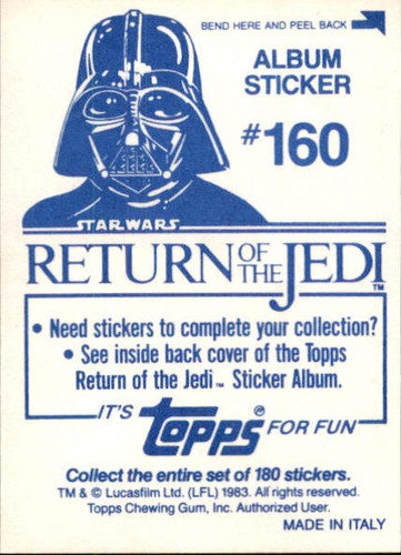 Star Wars ROTJ Trading Card Sticker Album Complete Your Set You Pick 1983 Topps - Bild 315 von 355