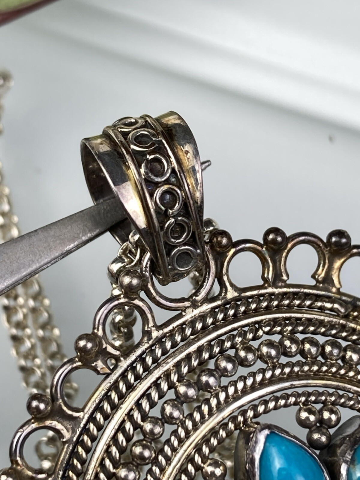 Sterling 925 Solid Silver Natural Turquoise Penda… - image 17