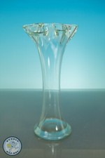 VENINI SWUNG HANDKERCHIEF VASE 1950s CLEAR DELICATE HAND BLOWN GLASS 7"