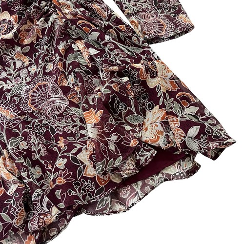 BB Dakota Steve Madden Womens Sz Medium Port Maroon Floral Fancy That Mini Dress - Picture 10 of 19