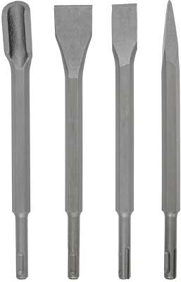 SDS Plus Meißel 250 mm Set 4 Stück Meißel Kanal Spitz Flach Breit Fliesen