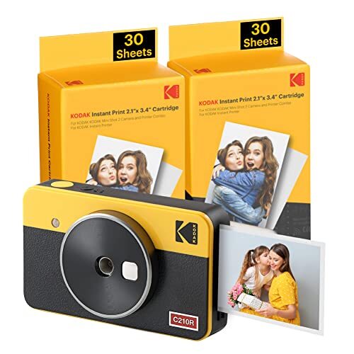 KODAK Mini Shot 2 Retro 4PASS 2-in-1 Fotocamera Istantanea & Stampante (W3c)