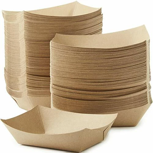 3 Lb Kraft Brown Paper Food Trays Recyclable & Compostable by Avant Grub