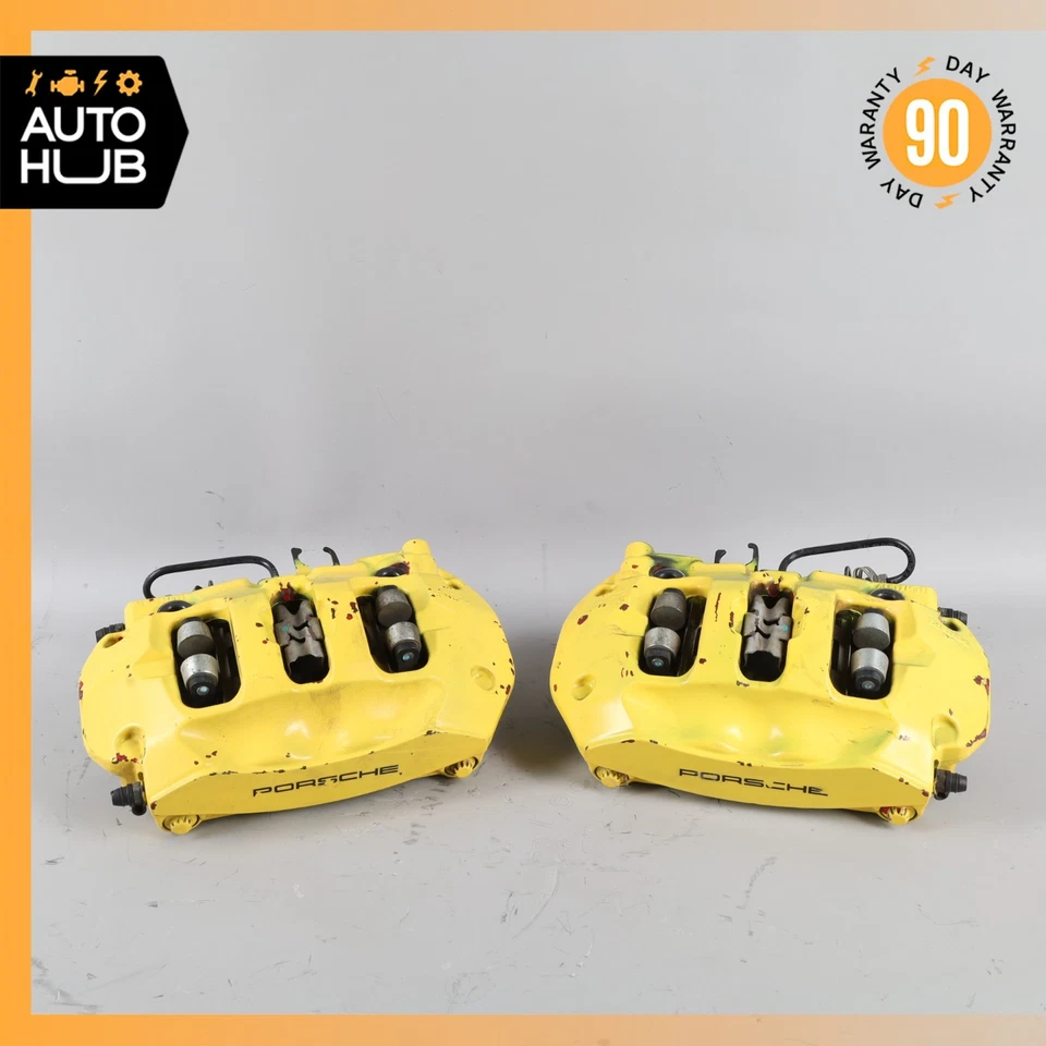 Juego de pinzas de freno traseras izquierda y derecha 11-18 Porsche Cayenne 958 Turbo Touareg OEM Foto 2 de 4