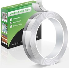 Double Sided Heavy Duty Sumo Strip Tape - Transparent Reusable Nano Adhesive, Wa