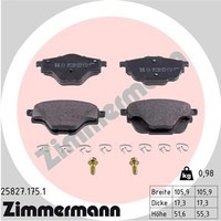Zimmermann Bremsbelagsatz, Scheibenbremse 25827.175.1 FüR CitroËN Peugeot Opel