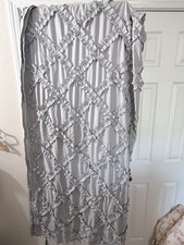 Lush Decor Gray Ruffle Diamond Shower Curtain Textured Vintage Chic