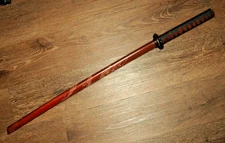 Vtg. Hard Wood Bokken Martial Arts Training Sword 39” Etched