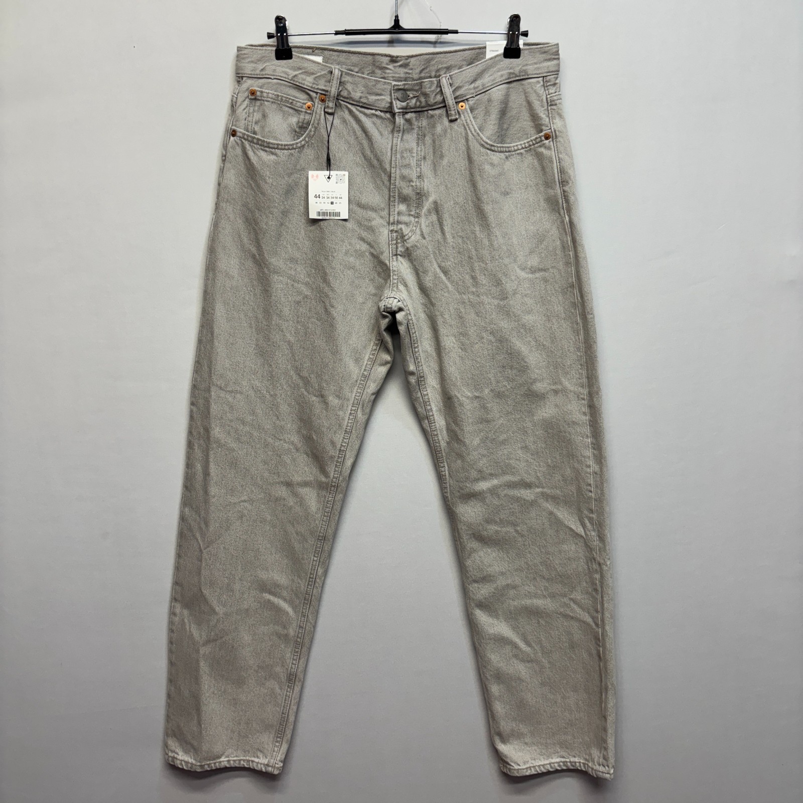 NWT Zara Men’s Gray Straight Leg Jeans Size 34 - 100% Cotton