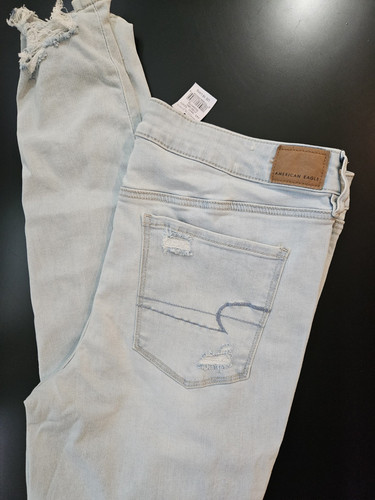 NWT American Eagle Next Level Stretch Ripped Jeans Womens Size 16L Light - Picture 5 of 5