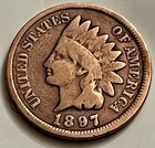 1897 Indian Head Cent Late 19th Century Nice Detail Sharp Date BN1319