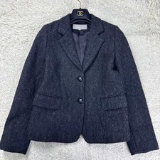 Margaret Howell Harris Tweed Jacket S Charcoal Wool Blend Excellent Condition
